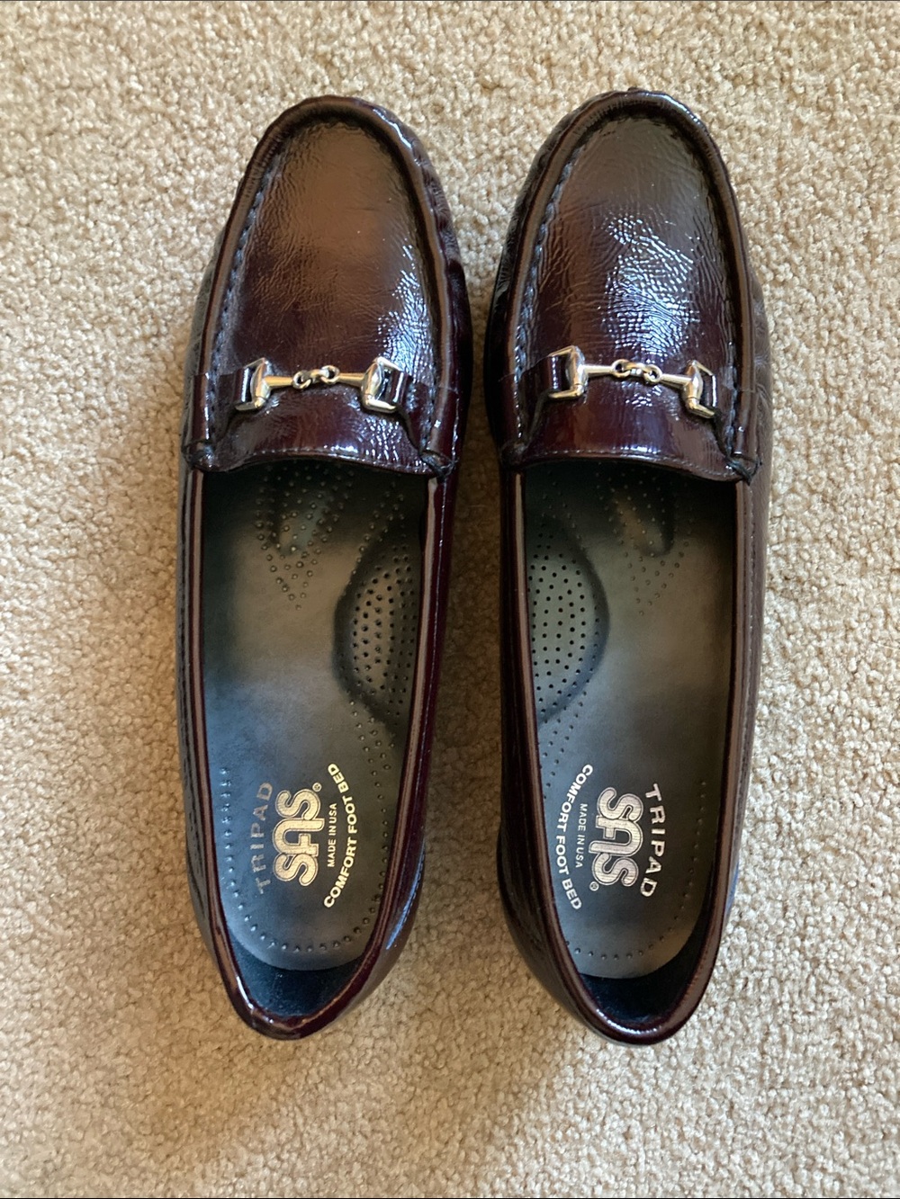 Burgundy Patent SAS Loafers New